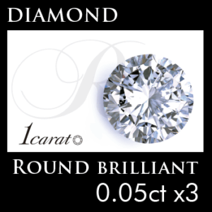 Round Brilliant 0.05ct (3 pieces) - Japan Sorted Center Stone