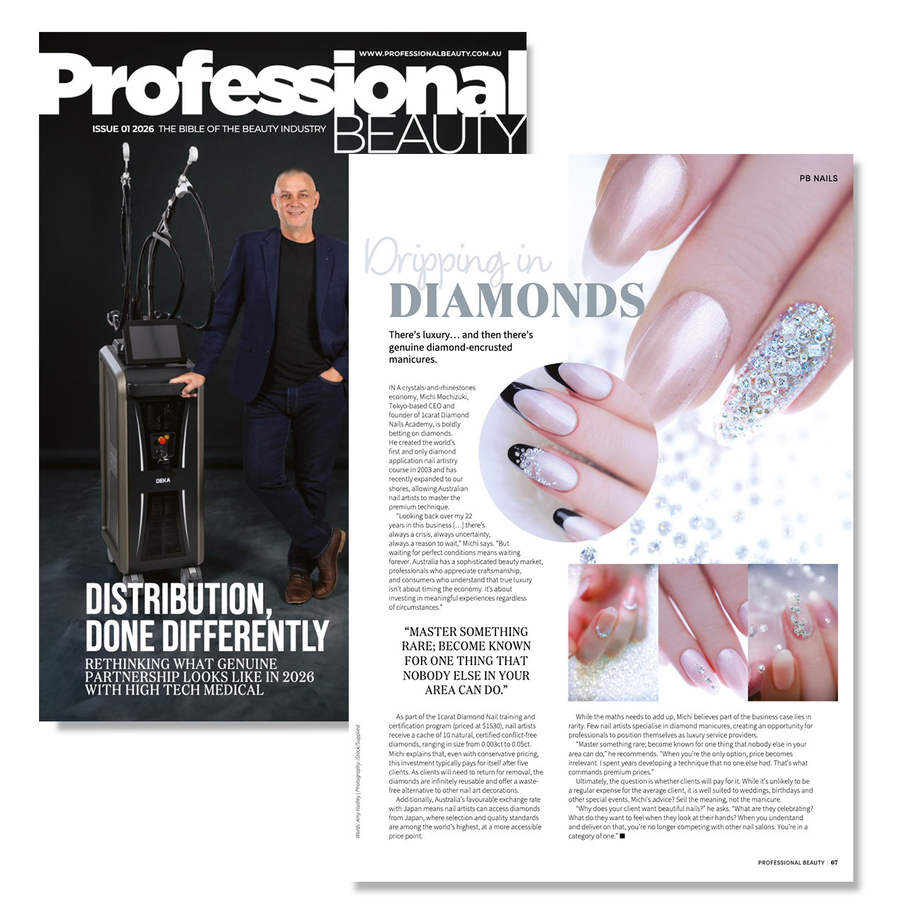 1carat Diamond Nails Academy featured in Professional Beauty Australia